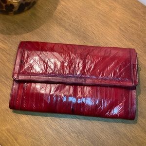Vintage Red Ell Skin Clutch